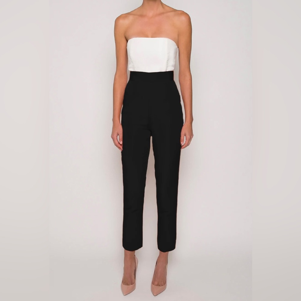 NEW/NWT Alexia Maria Silk Faille Cigarette Pants - Black - 14 - New With Tags